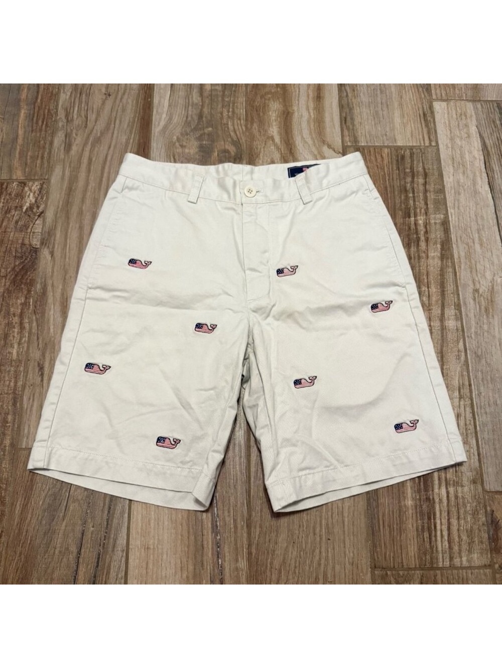 Vineyard Vines All Over Whale USA Flag Mens Deck Lounge Club Shorts